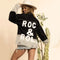 Gradient Loose Hole Jacket Denim