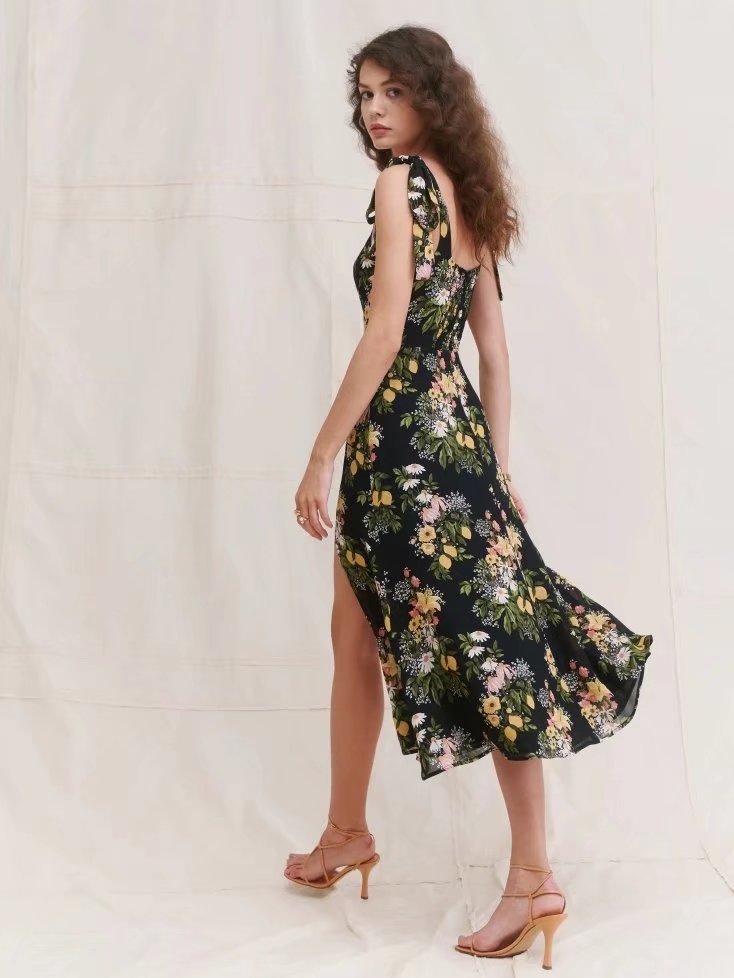 a line retro maxi dress