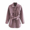 Purple touch double-breasted short coat 