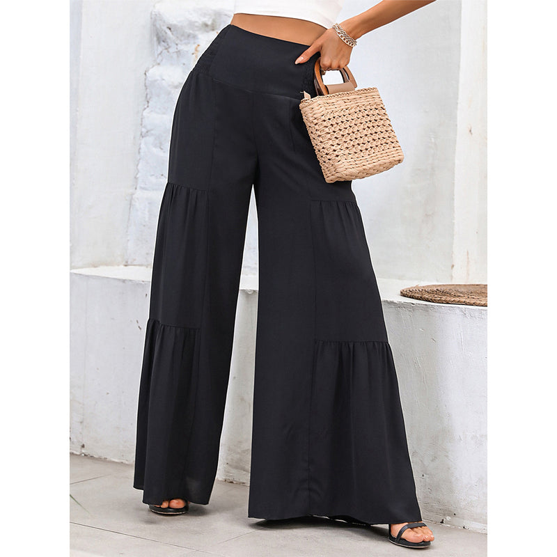 solid color wide leg pants