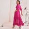 V Neck Short Sleeve Tiered Maxi Dress