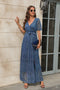 V neck High Waist Tied Cocktail Party Dress
