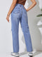 Street Straight Leg Ripped Slimming Jeans