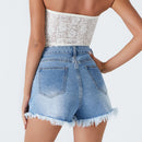 denim ripped shorts