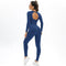 Knitted Elastic Long Sleeves Yoga Outfit