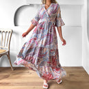 Floral Bell Sleeve Vacation Dress