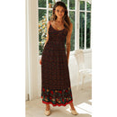 Dinazah Women Bohemian V-neck Rayon Floral Skirt