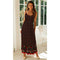 Dinazah Women Bohemian V-neck Rayon Floral Skirt