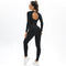Knitted Elastic Long Sleeves Yoga Outfit