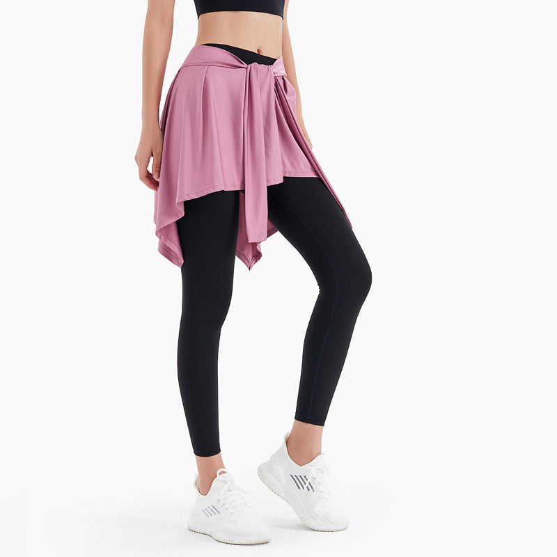 Dinazah Womens Lace-up One-Piece Thigh-Length Yoga Skirts