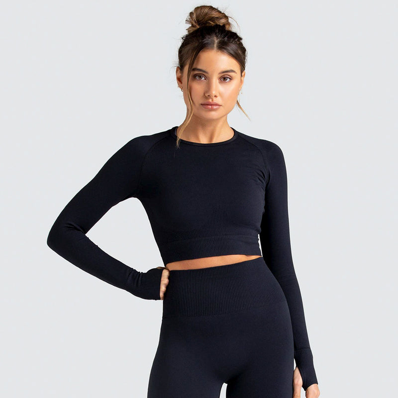 Dinazah Women Slim-Fit Long-Sleeved Workout Clothes