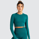 Dinazah Women Slim-Fit Long-Sleeved Workout Clothes