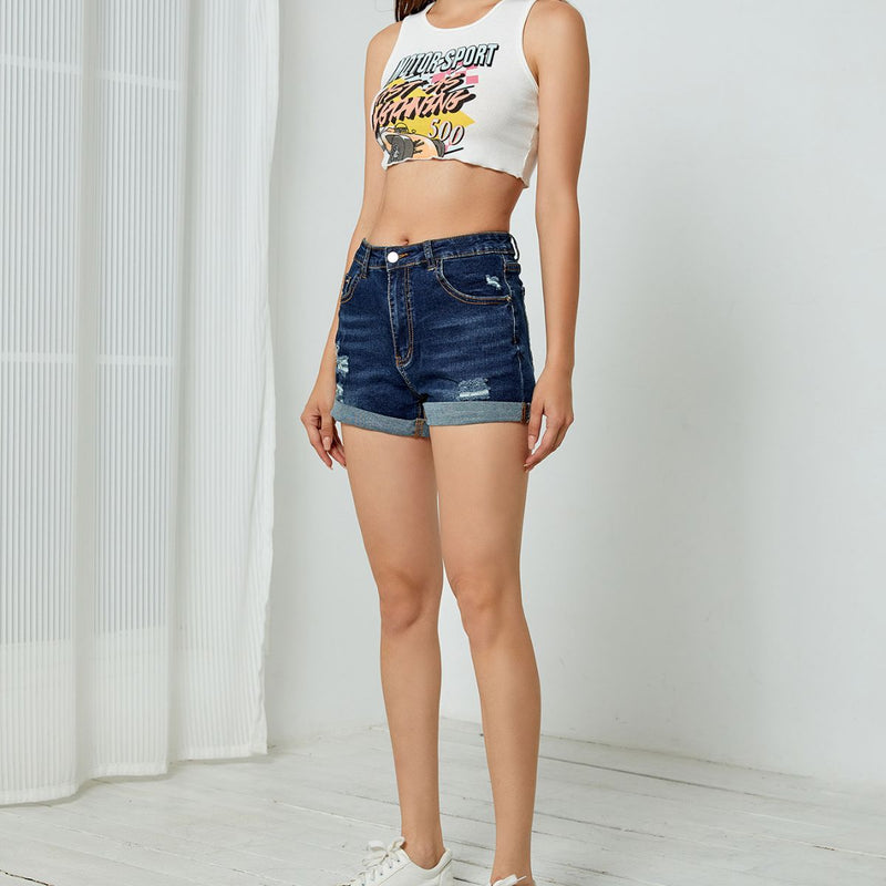 torn denim shorts