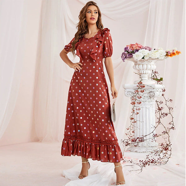 polka dot maxi dress