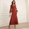 Patchwork Lace Cuff Maxi Dress