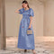 High Waist Square Collar A-Line Maxi Dress