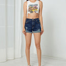 ripped denim shorts