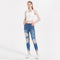 Elastic Ripped Denim Washed Skinny Hip Raise Jeans