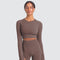 Dinazah Women Slim-Fit Long-Sleeved Workout Clothes