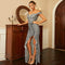 Sleeveless Long Sequined Off-Neck Backless Evening Dress