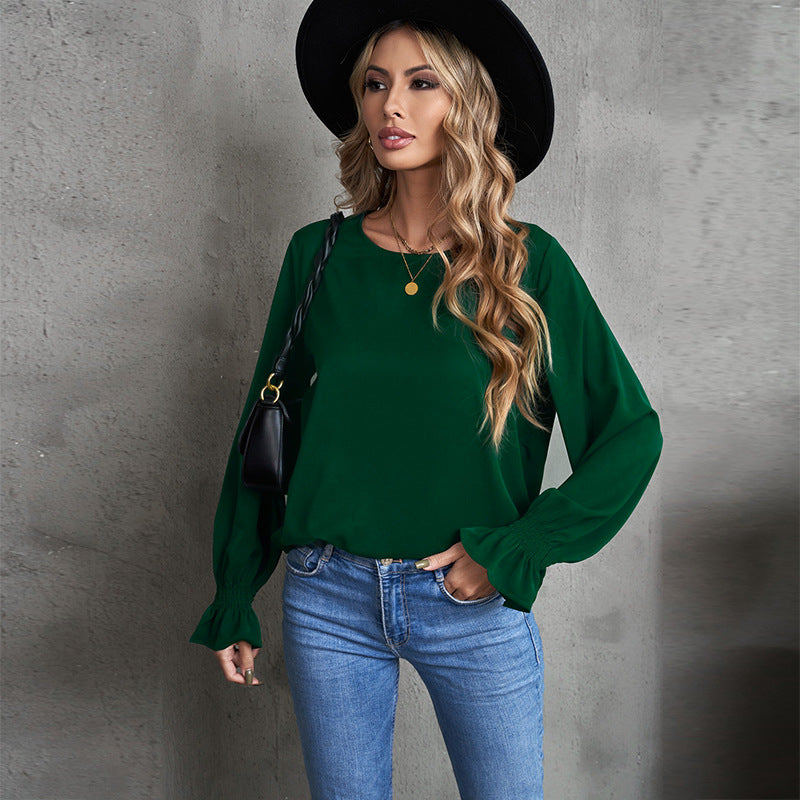 solid color pullover top