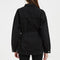 Denim Washed Women Black Jacket