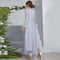 V Neck Long Sleeve High Waist Lace Maxi Dress