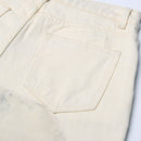 Contrast Color Patchwork High Waist Straight Jeans