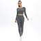 Knitted Elastic Long Sleeves Yoga Outfit