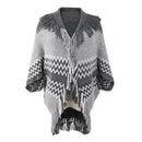Knitted Cape and Shawl Tassel Sweater