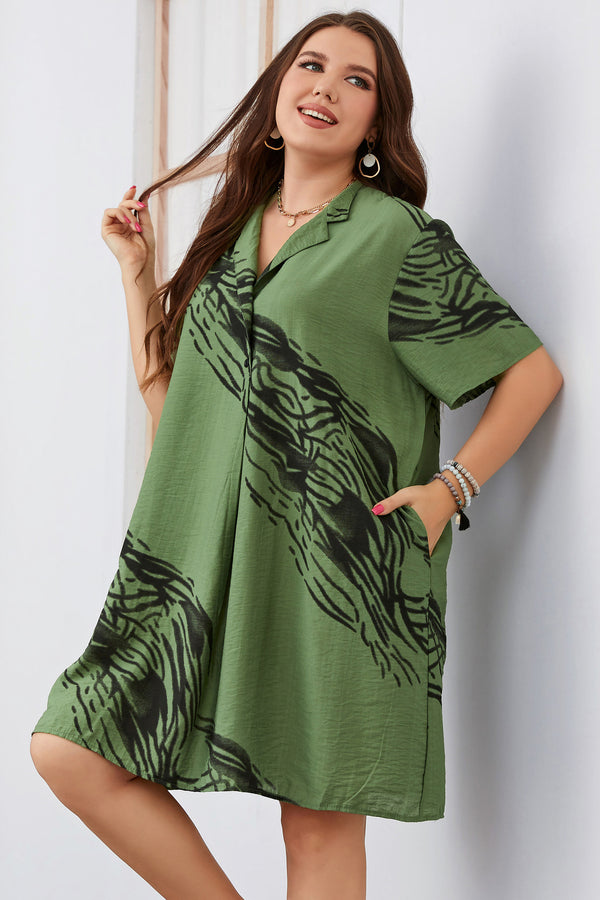 Plus Size Popular Short Sleeve Loose Dress
