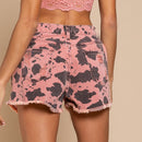 animal print denim shorts for women