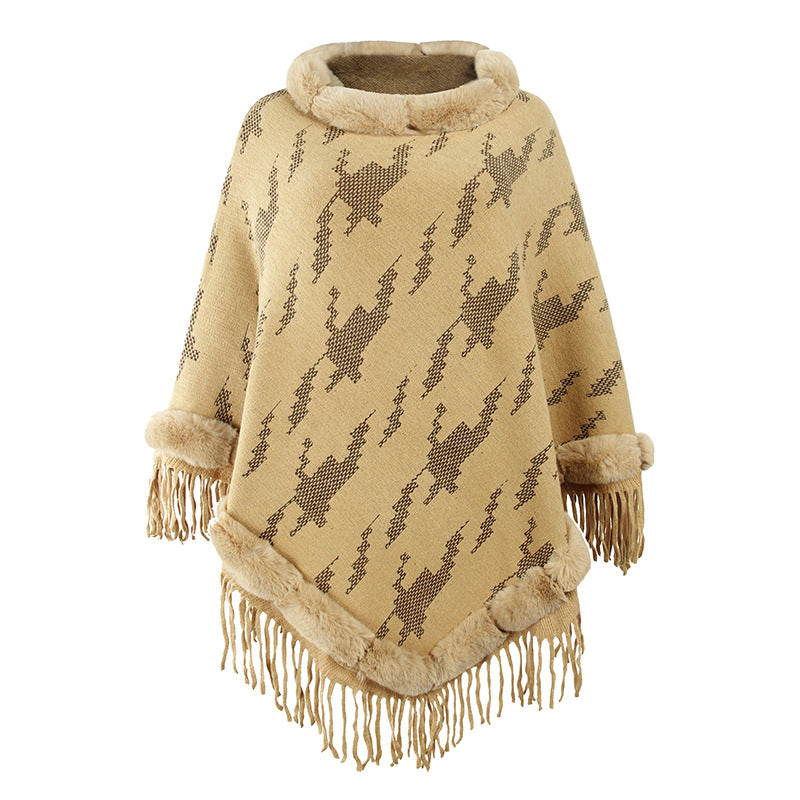 Fur Collar Tassel Coat for Women