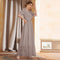 Lantern Sleeve V Neck High Waist Maxi Dress