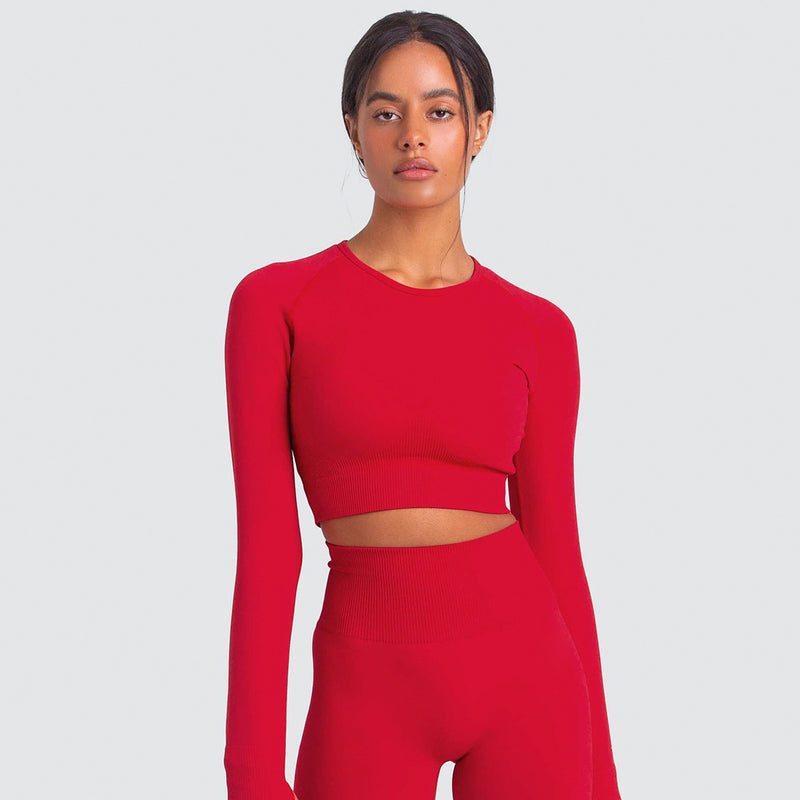 Dinazah Women Slim-Fit Long-Sleeved Workout Clothes