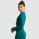 Dinazah Women Slim-Fit Long-Sleeved Workout Clothes