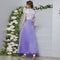 High Waist V Neck Petal Sleeve Printed Maxi Dress