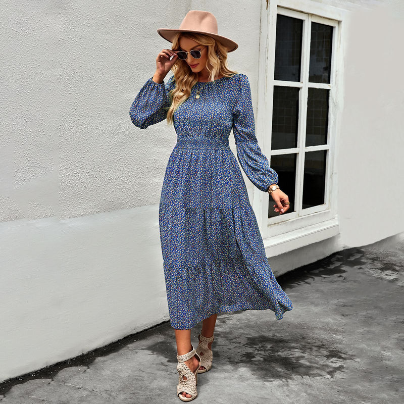 lantern sleeve floral dress