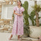 V Neck High Waist Slim Fit Sweet Maxi Dress