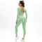 Knitted Elastic Long Sleeves Yoga Outfit
