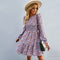 Round Neck Ruffle Floral Dress