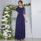 Voile Round Neck Half Sleeve Maxi Dress