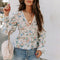 V-Neck Long sleeve lantern pattern