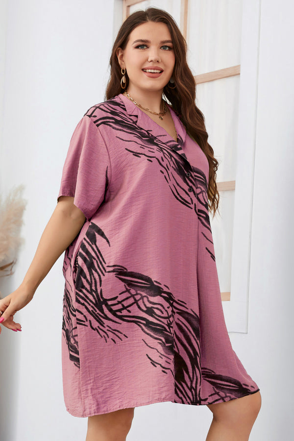 Plus Size Popular Short Sleeve Loose Dress