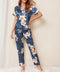 Silk Two-Piece Short-Sleeved Trousers Pajamas Set