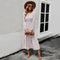 Printed Lantern Sleeve Round Neck Smocking Dress