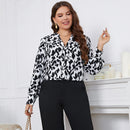 Plus Size Retro Fashionable Loose Leopard Print Top