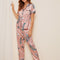 Silk Two-Piece Short-Sleeved Trousers Pajamas Set