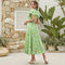 V Neck High Waist Slim Fit Sweet Maxi Dress