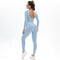 Knitted Elastic Long Sleeves Yoga Outfit